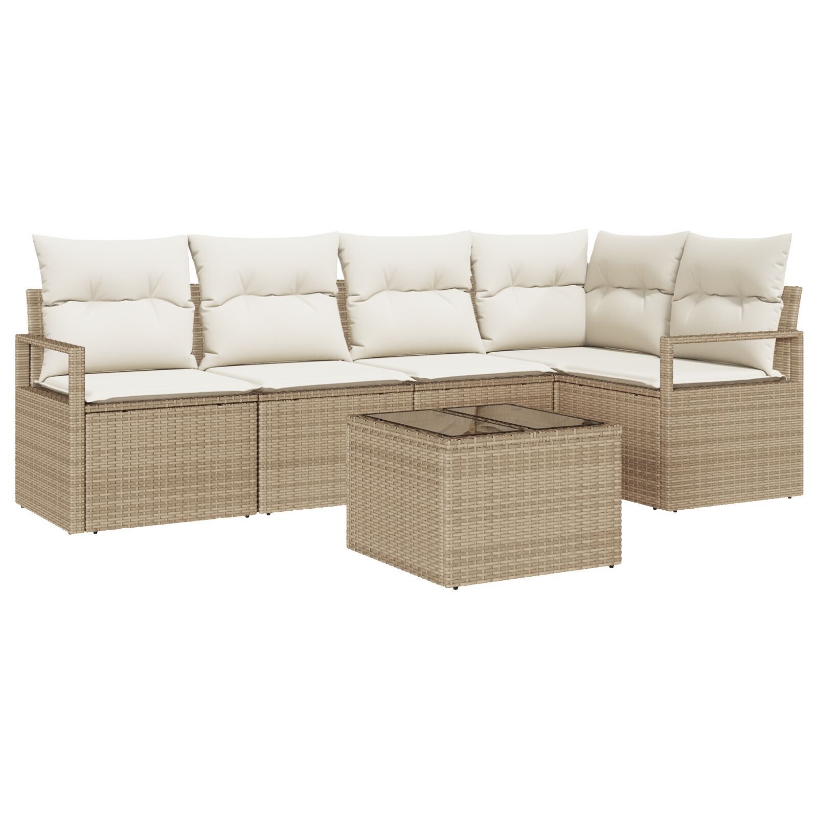 Set Canapea Grădină vidaXL 6 Piese cu Perne Brown Poly Rattan