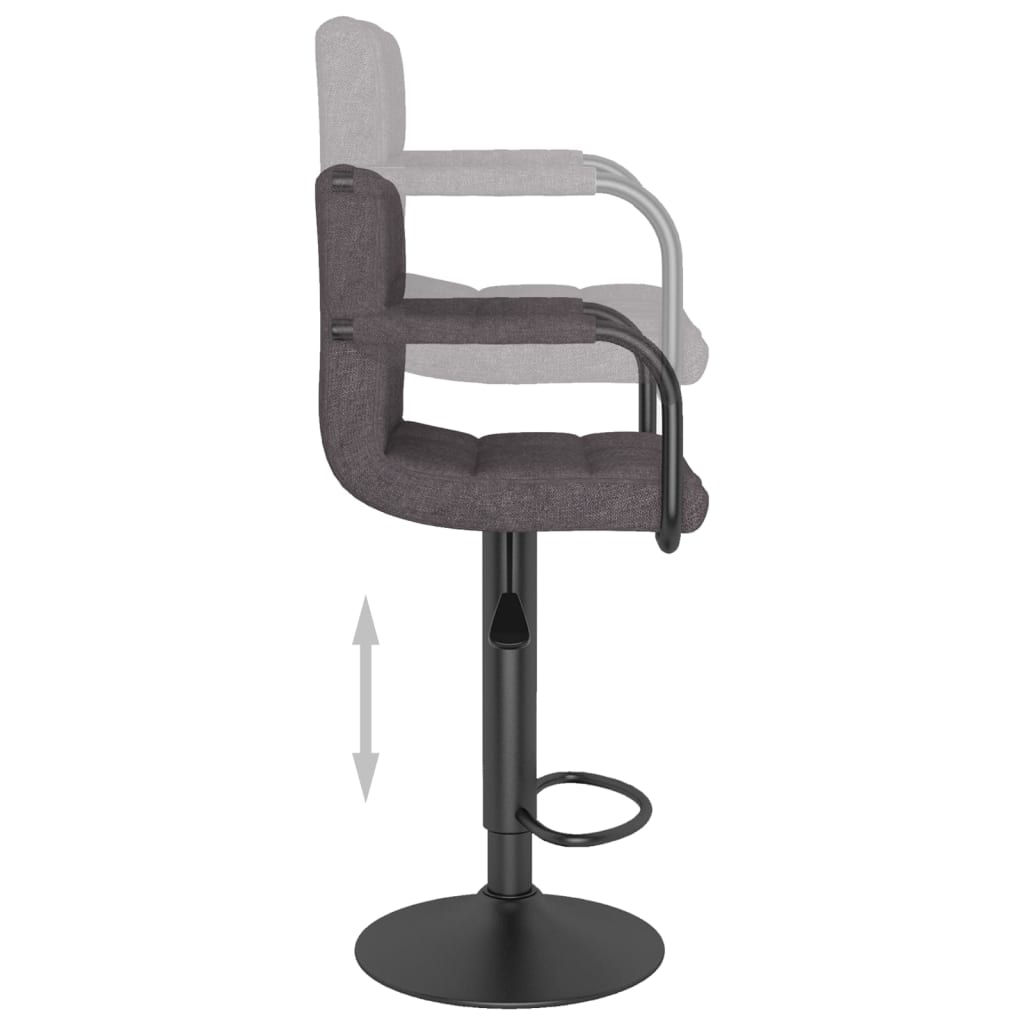 vidaXL Scaune de bar, 2 buc., gri taupe, material textil