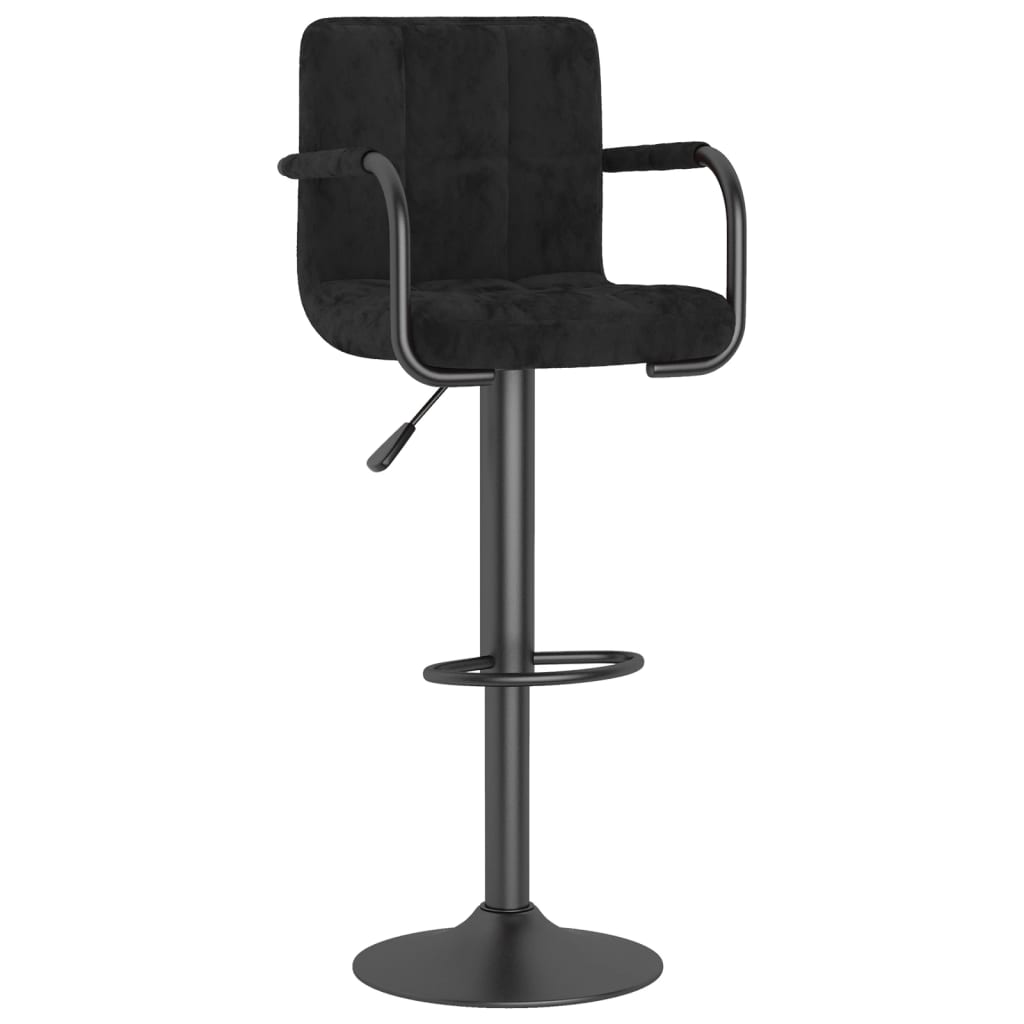vidaXL Scaun de bar, negru, catifea vidaXL Scaun de bar, negru, catifea