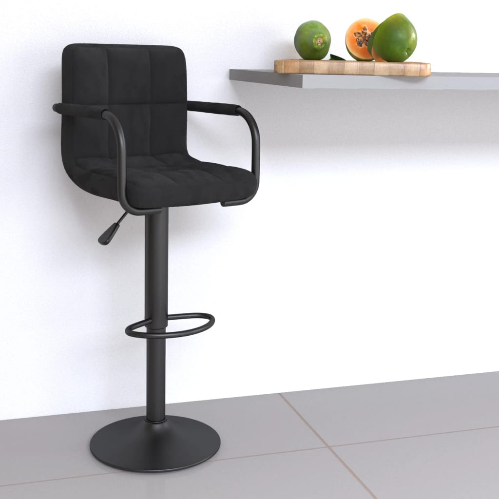 vidaXL Scaun de bar, negru, catifea vidaXL Scaun de bar, negru, catifea