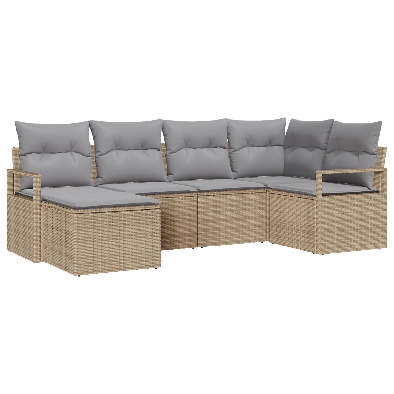 vidaXL Set de canapele pentru grădină 6 pcs Bej Rattan poli vidaXL Set de canapele pentru grădină 6 pcs Bej Rattan poli
