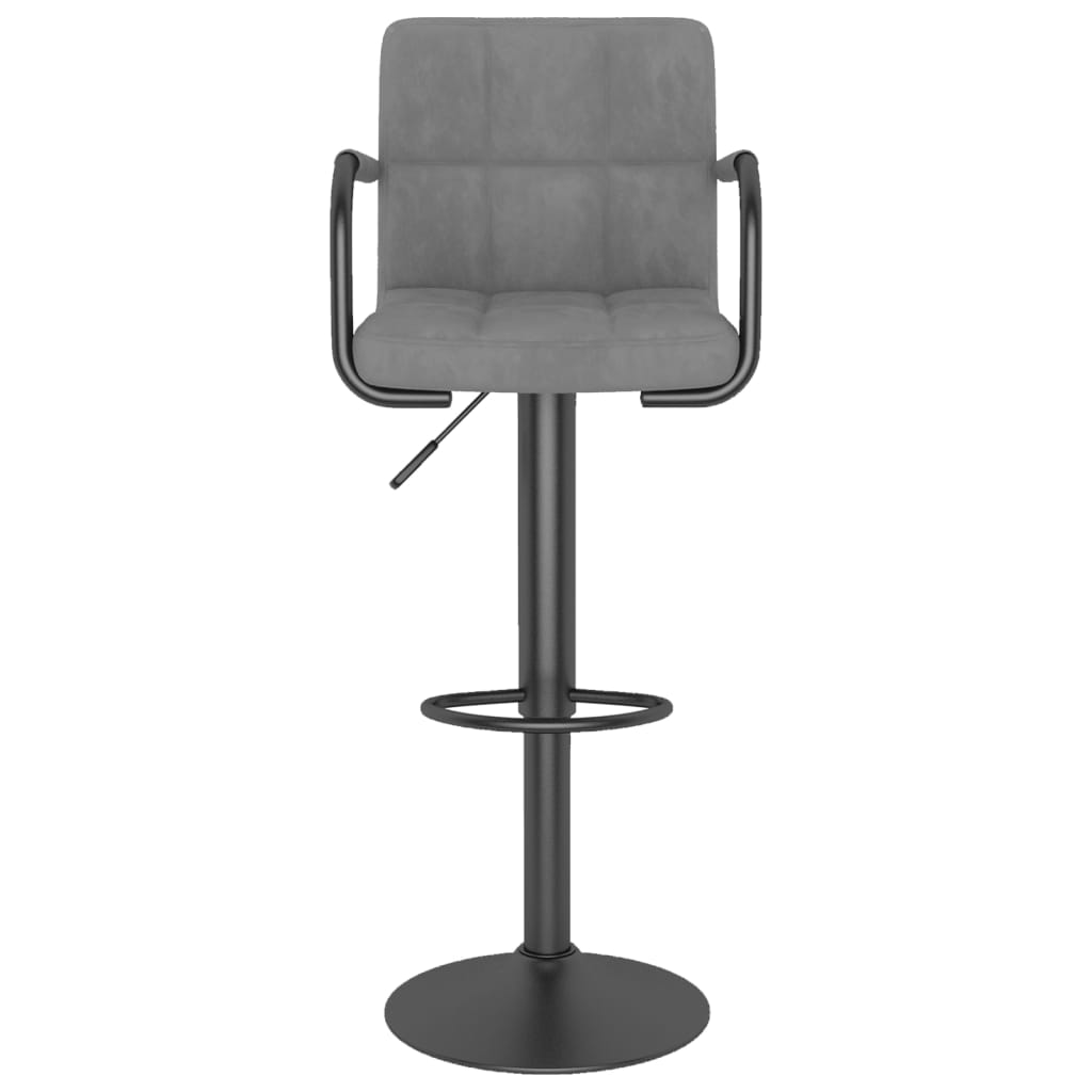 vidaXL Scaun de bar, gri deschis, catifea vidaXL Scaun de bar, gri deschis, catifea