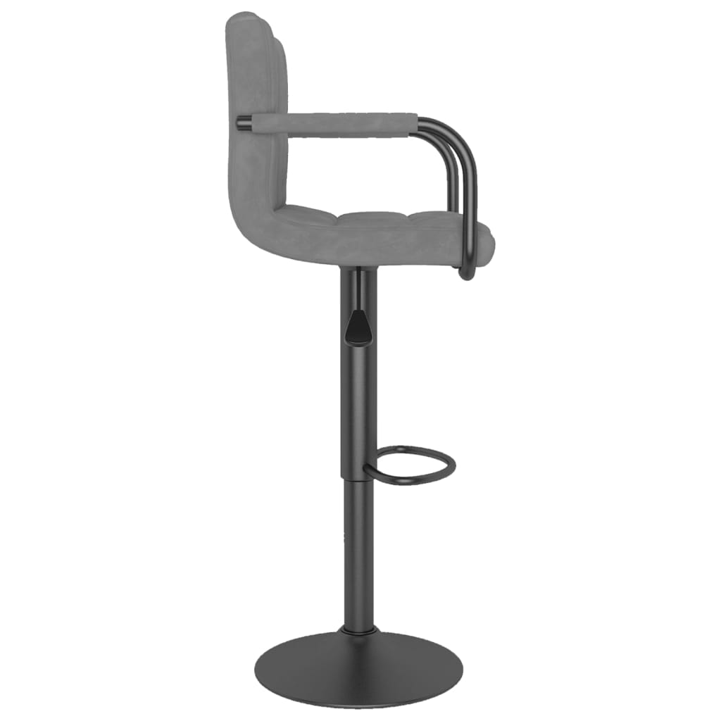 vidaXL Scaun de bar, gri deschis, catifea vidaXL Scaun de bar, gri deschis, catifea