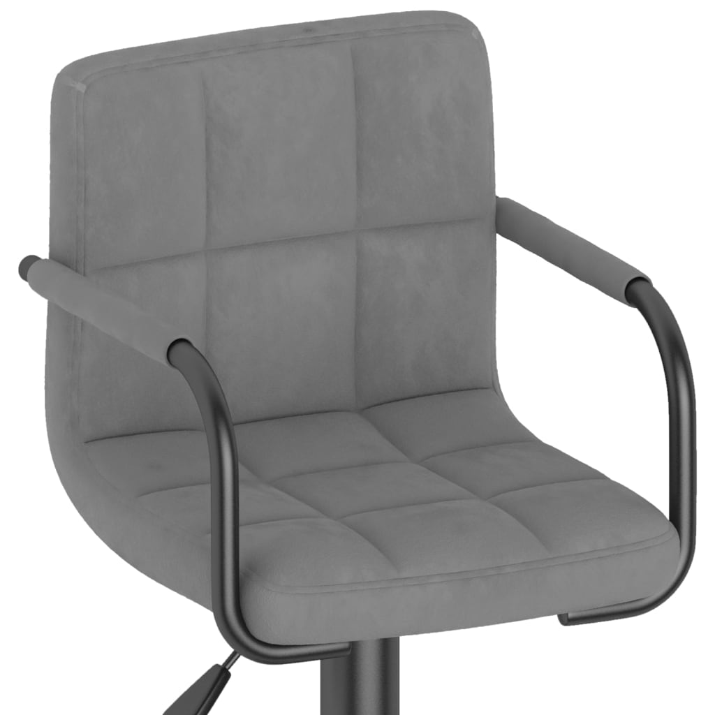 vidaXL Scaun de bar, gri deschis, catifea vidaXL Scaun de bar, gri deschis, catifea