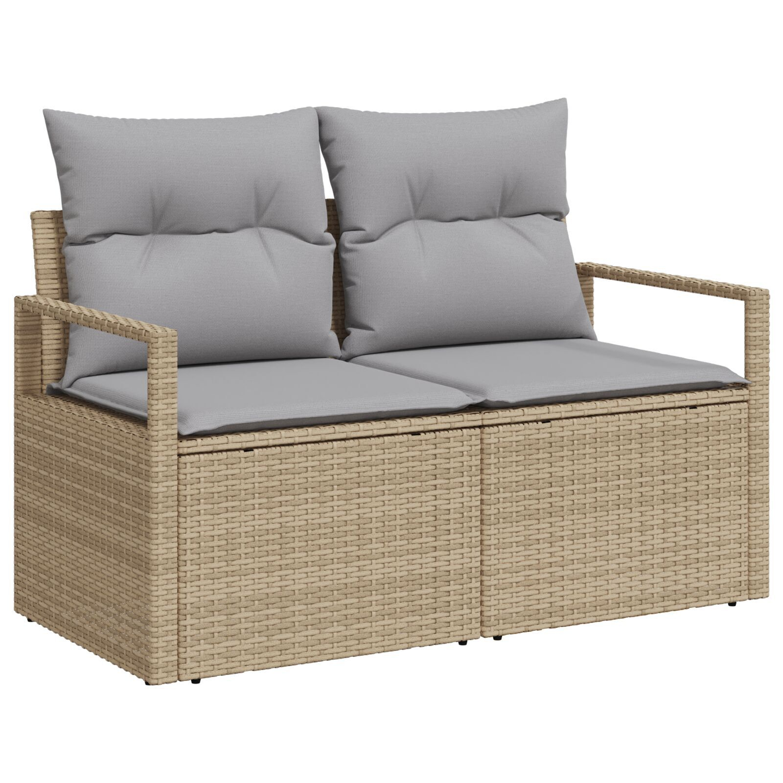 Set canapea de grădină 8 piese cu perne Black Poly Rattan