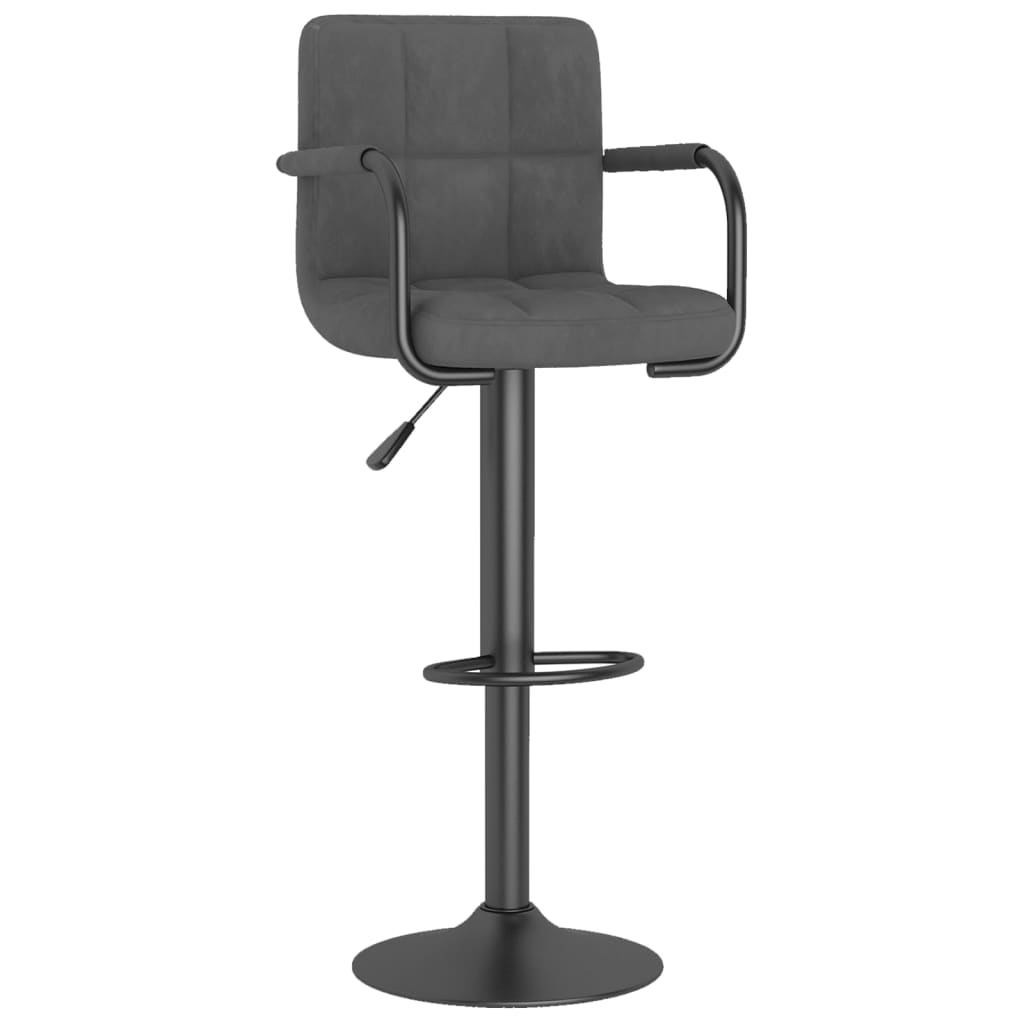 vidaXL Scaun de bar, gri închis, catifea vidaXL Scaun de bar, gri închis, catifea