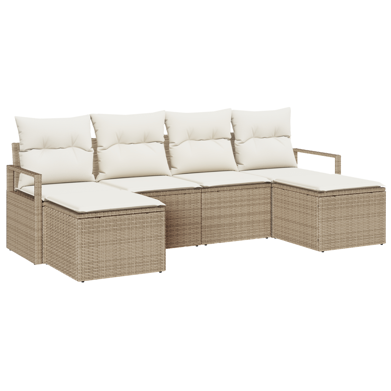 vidaXL Set de canapele pentru grădină 6 pcs Bej Rattan poli