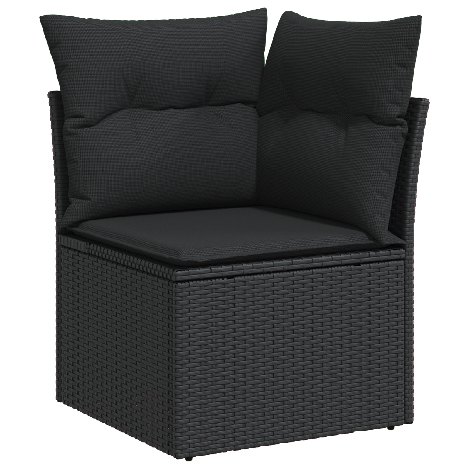 Set canapea de grădină vidaXL cu 6 piese și perne Ratan Poly Negru