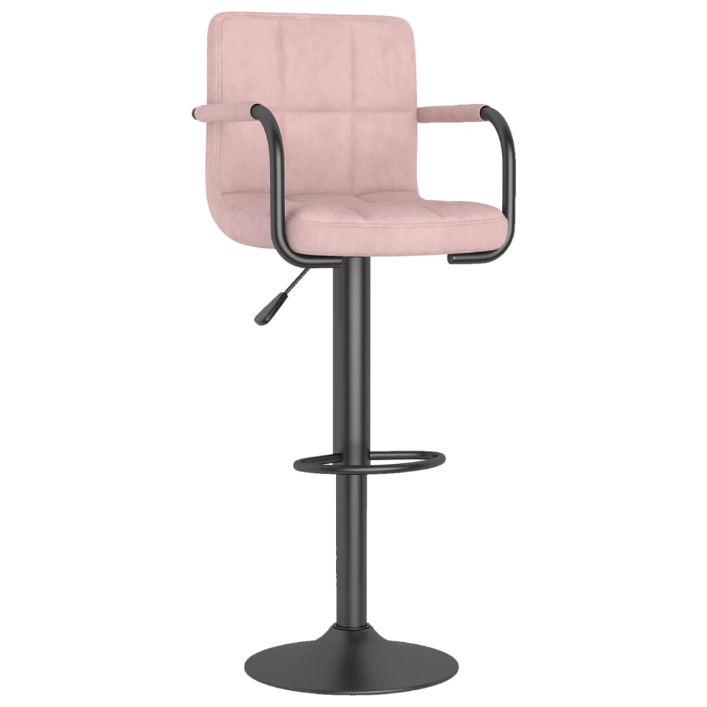 vidaXL Scaun de bar, roz, catifea vidaXL Scaun de bar, roz, catifea
