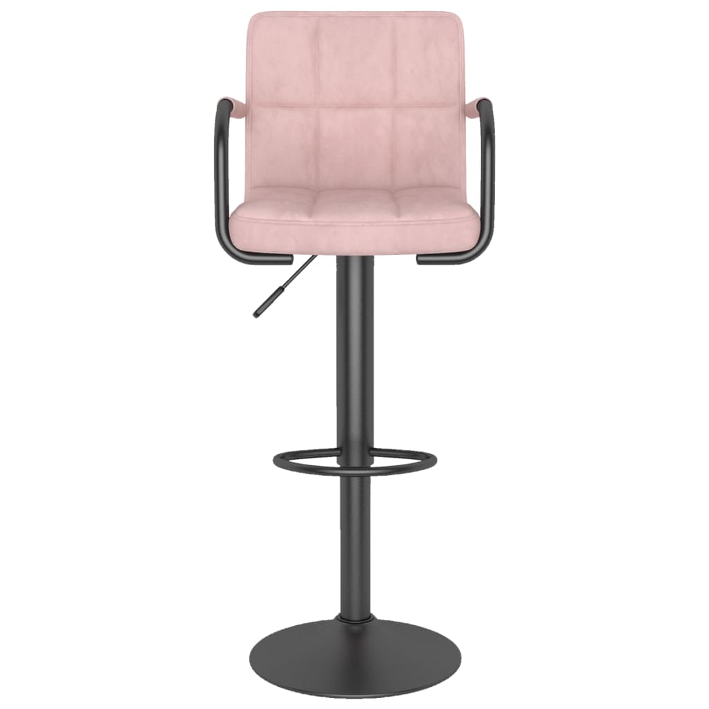 vidaXL Scaun de bar, roz, catifea vidaXL Scaun de bar, roz, catifea