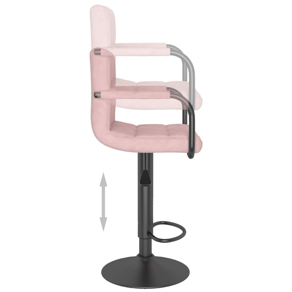 vidaXL Scaun de bar, roz, catifea vidaXL Scaun de bar, roz, catifea