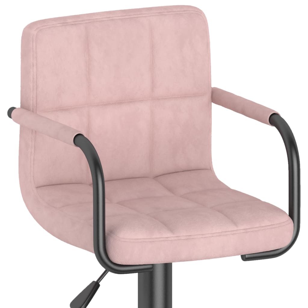 vidaXL Scaun de bar, roz, catifea vidaXL Scaun de bar, roz, catifea