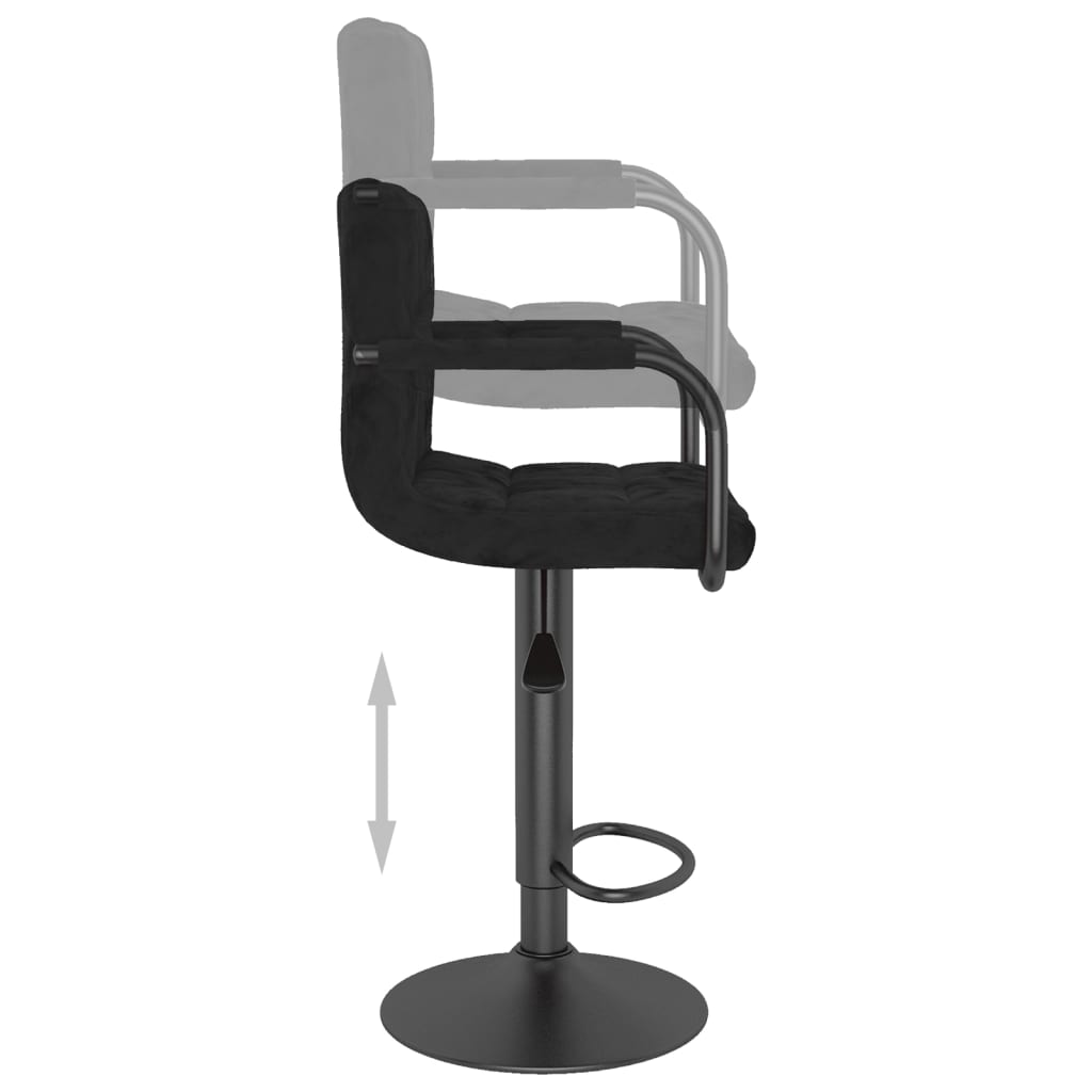 vidaXL Scaune de bar, 2 buc., negru, catifea vidaXL Scaune de bar, 2 buc., negru, catifea