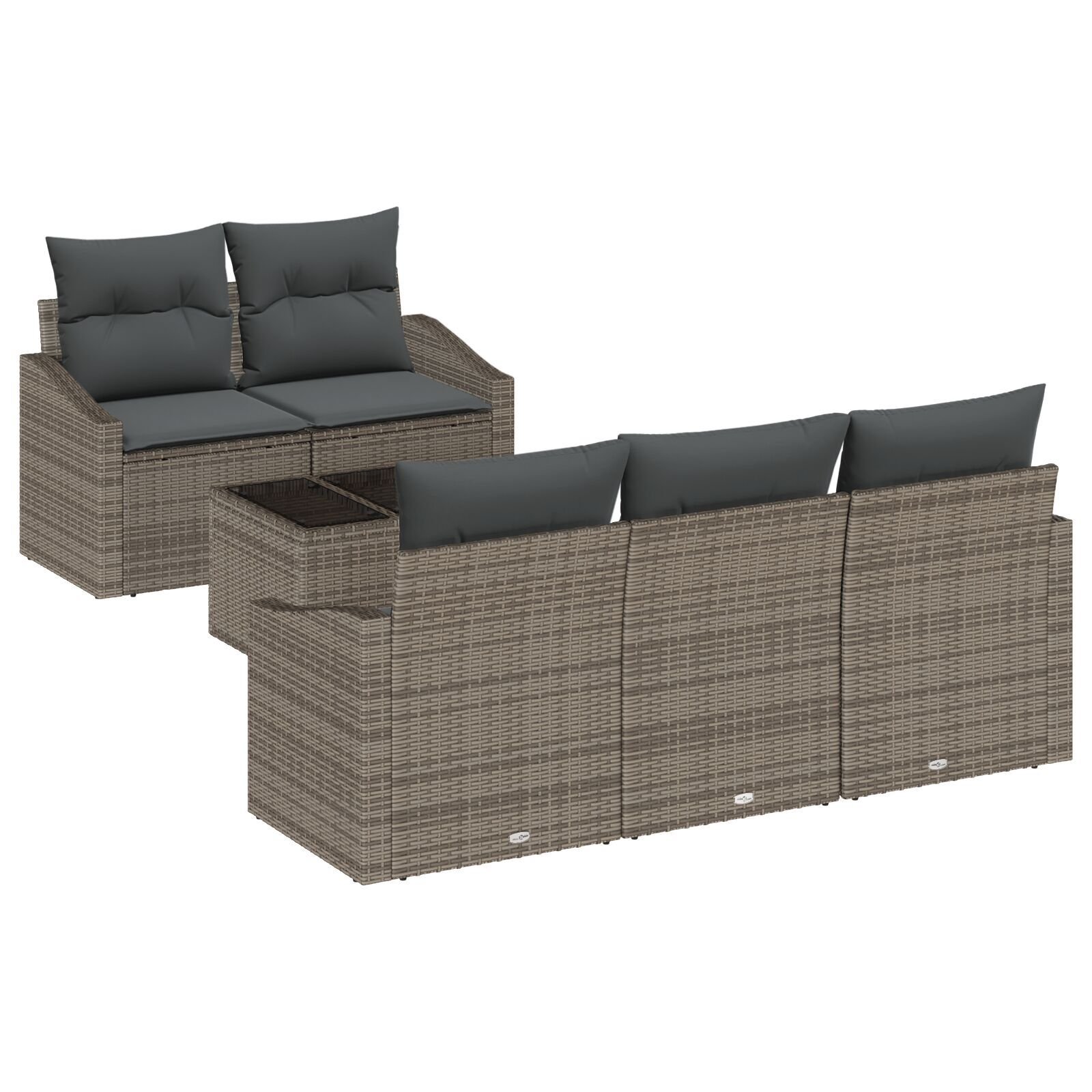 vidaXL Set de canapele pentru grădină Manual 6 pcs Gri 55 x 55 x 37 cm