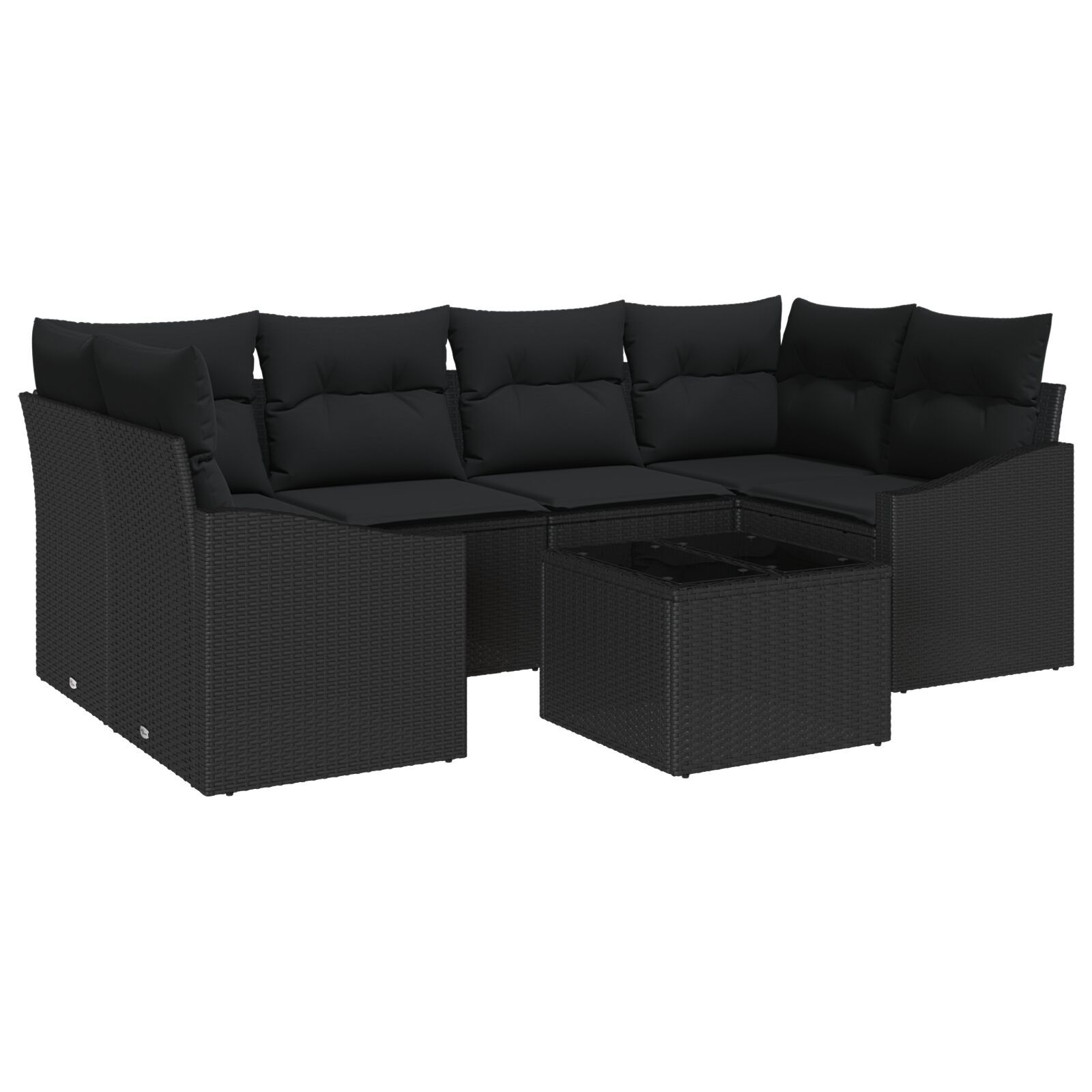 vidaXL Set de canapele pentru grădină 7 pcs Negru 55 x 55 x 37 cm vidaXL Set de canapele pentru grădină 7 pcs Negru 55 x 55 x 37 cm