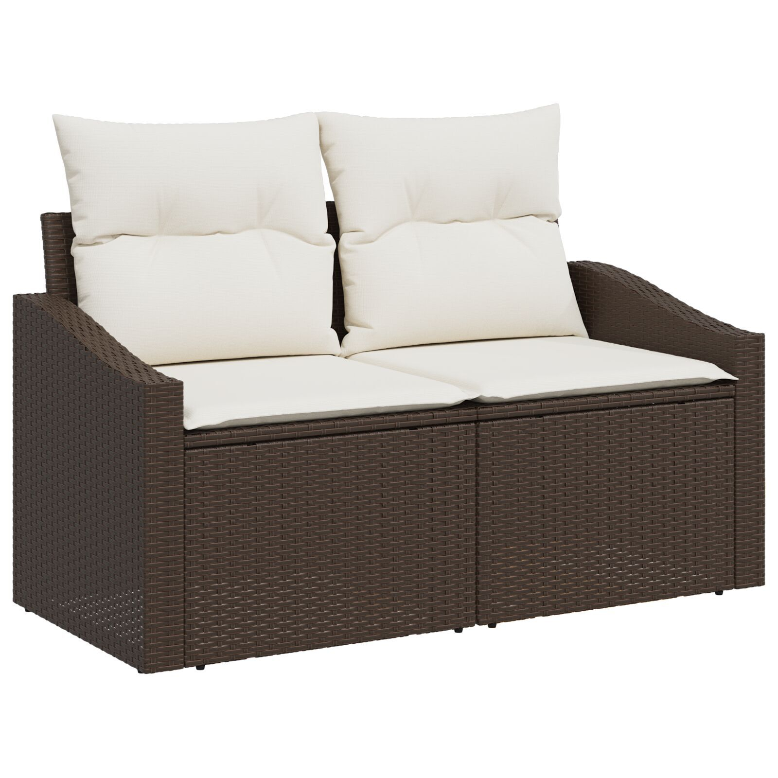 vidaXL Set de canapele pentru grădină cu pernă 9 pcs Maro și Crem