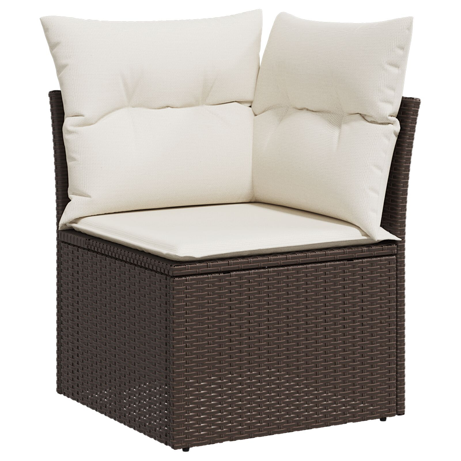 vidaXL Set de canapele pentru grădină cu pernă 9 pcs Maro și Crem