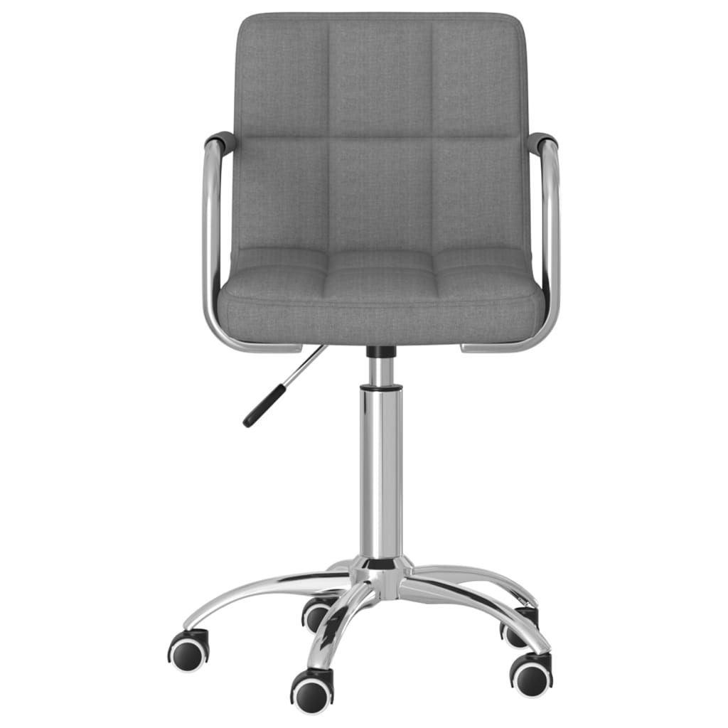 vidaXL Scaun de birou pivotant, gri deschis, material textil vidaXL Scaun de birou pivotant, gri deschis, material textil