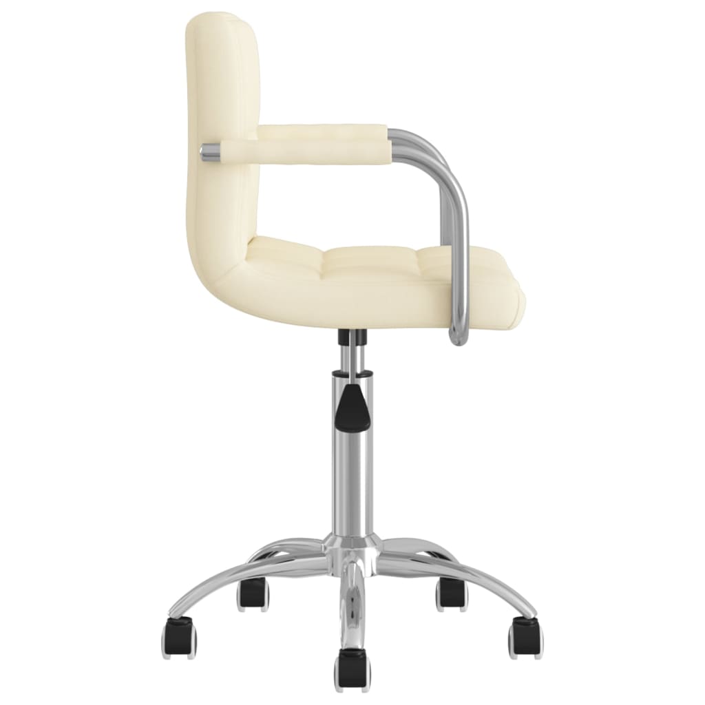 vidaXL Scaun de birou pivotant, crem, material textil vidaXL Scaun de birou pivotant, crem, material textil