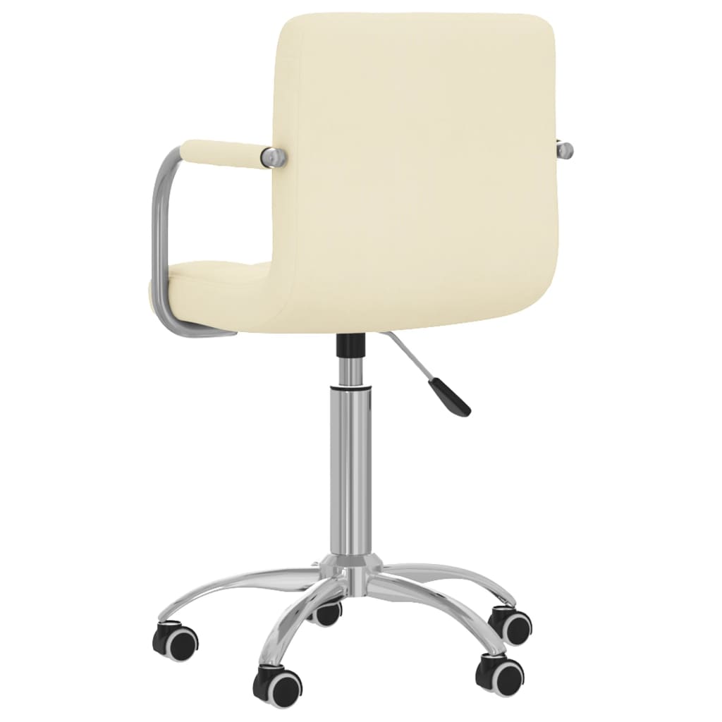 vidaXL Scaun de birou pivotant, crem, material textil vidaXL Scaun de birou pivotant, crem, material textil