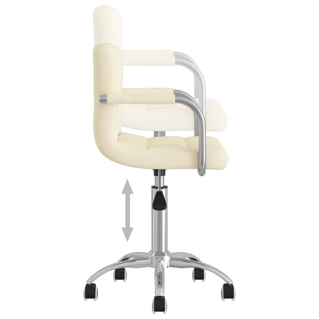 vidaXL Scaun de birou pivotant, crem, material textil vidaXL Scaun de birou pivotant, crem, material textil