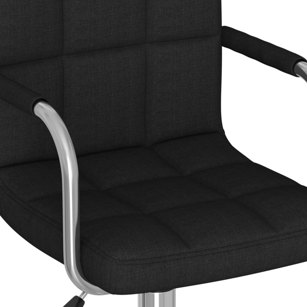 vidaXL Scaun de birou pivotant, negru, material textil vidaXL Scaun de birou pivotant, negru, material textil