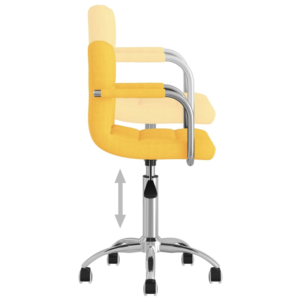 vidaXL Scaun de birou pivotant, galben muștar, material textil vidaXL Scaun de birou pivotant, galben muștar, material textil