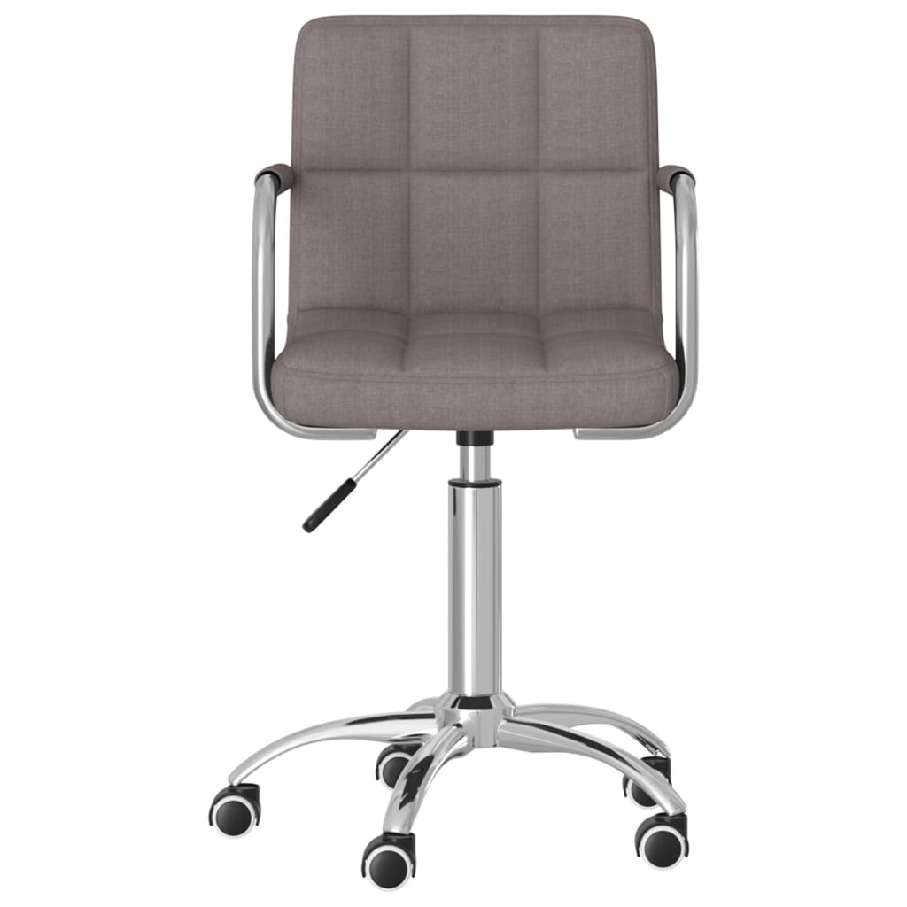 vidaXL Scaun de birou pivotant, gri taupe, material textil vidaXL Scaun de birou pivotant, gri taupe, material textil