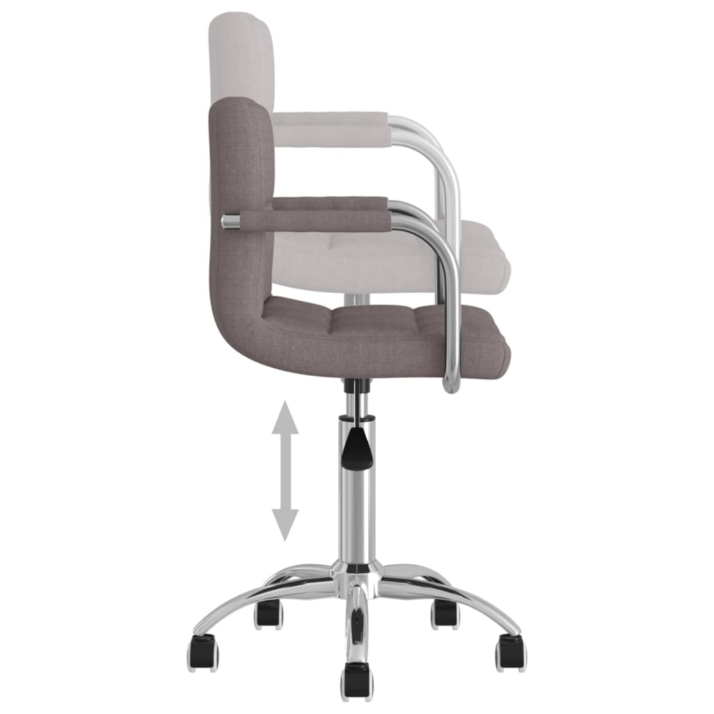 vidaXL Scaun de birou pivotant, gri taupe, material textil vidaXL Scaun de birou pivotant, gri taupe, material textil