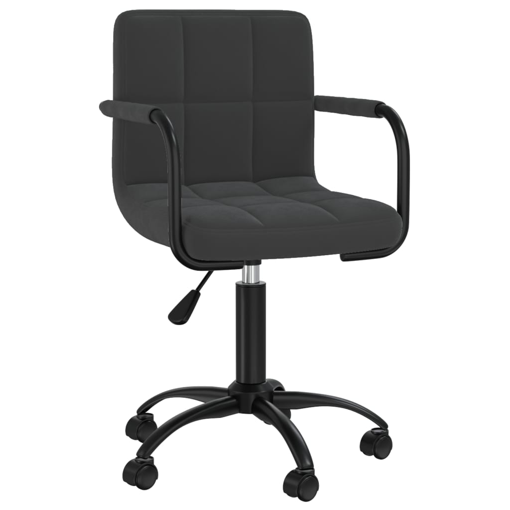 vidaXL Scaun de birou pivotant, negru, catifea vidaXL Scaun de birou pivotant, negru, catifea