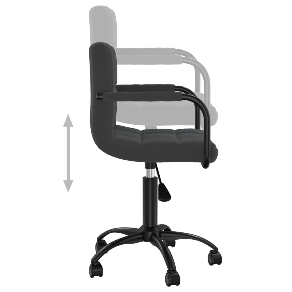 vidaXL Scaun de birou pivotant, negru, catifea vidaXL Scaun de birou pivotant, negru, catifea