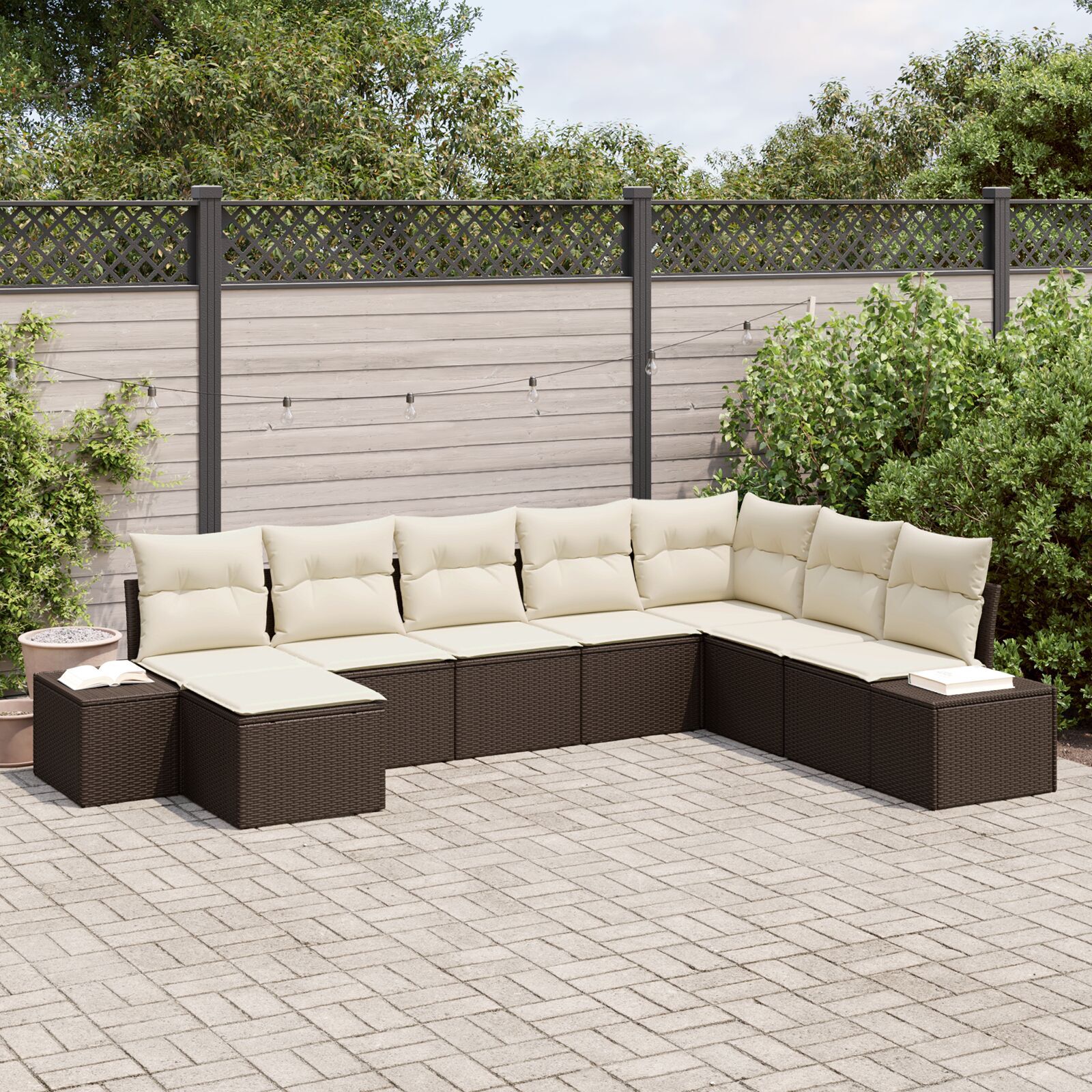 vidaXL Set de canapele pentru grădină cu pernă 8 pcs 319 x 209 x 85 cm vidaXL Set de canapele pentru grădină cu pernă 8 pcs 319 x 209 x 85 cm