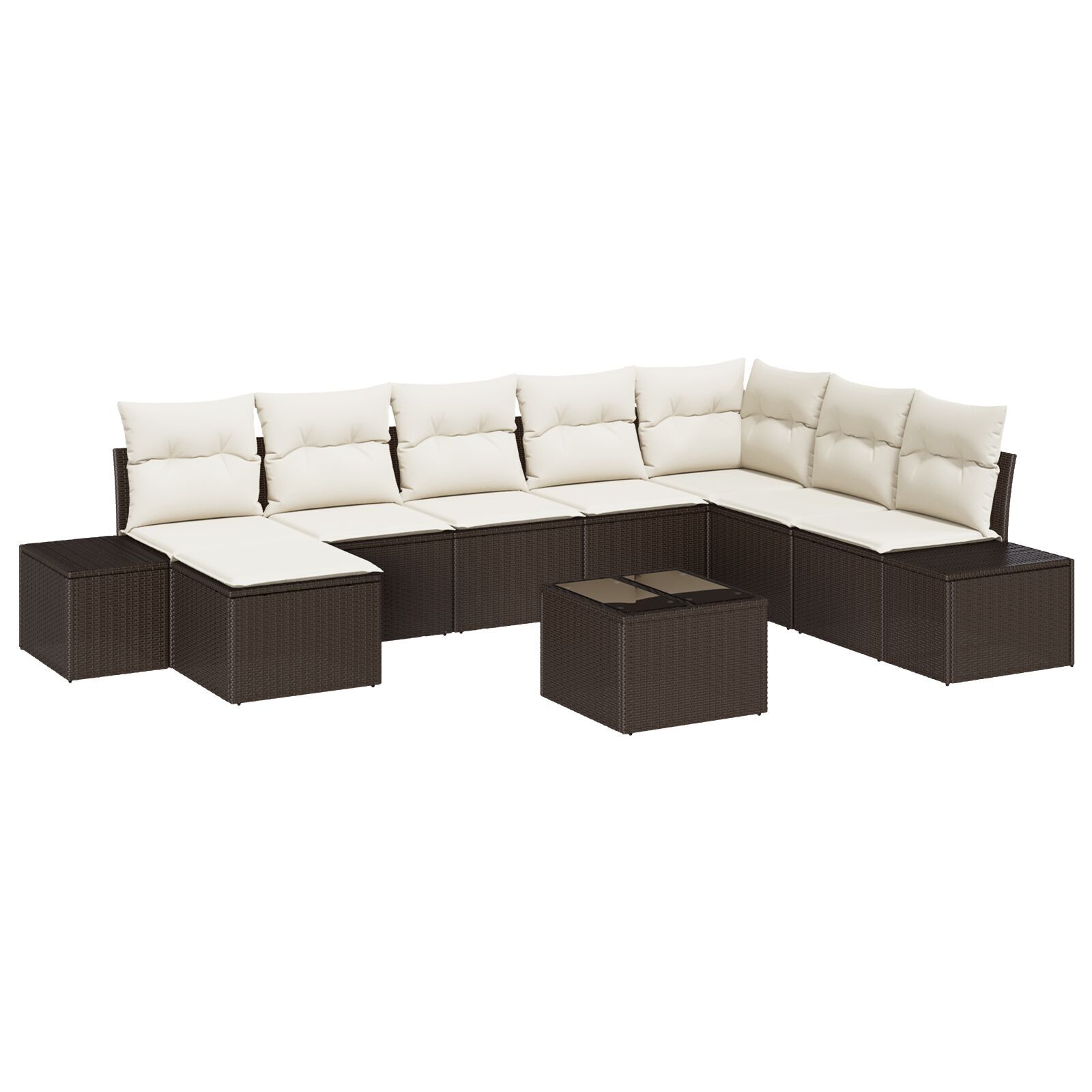 vidaXL Set de canapele pentru grădină cu pernă 9 pcs 319 x 209 x 85 cm