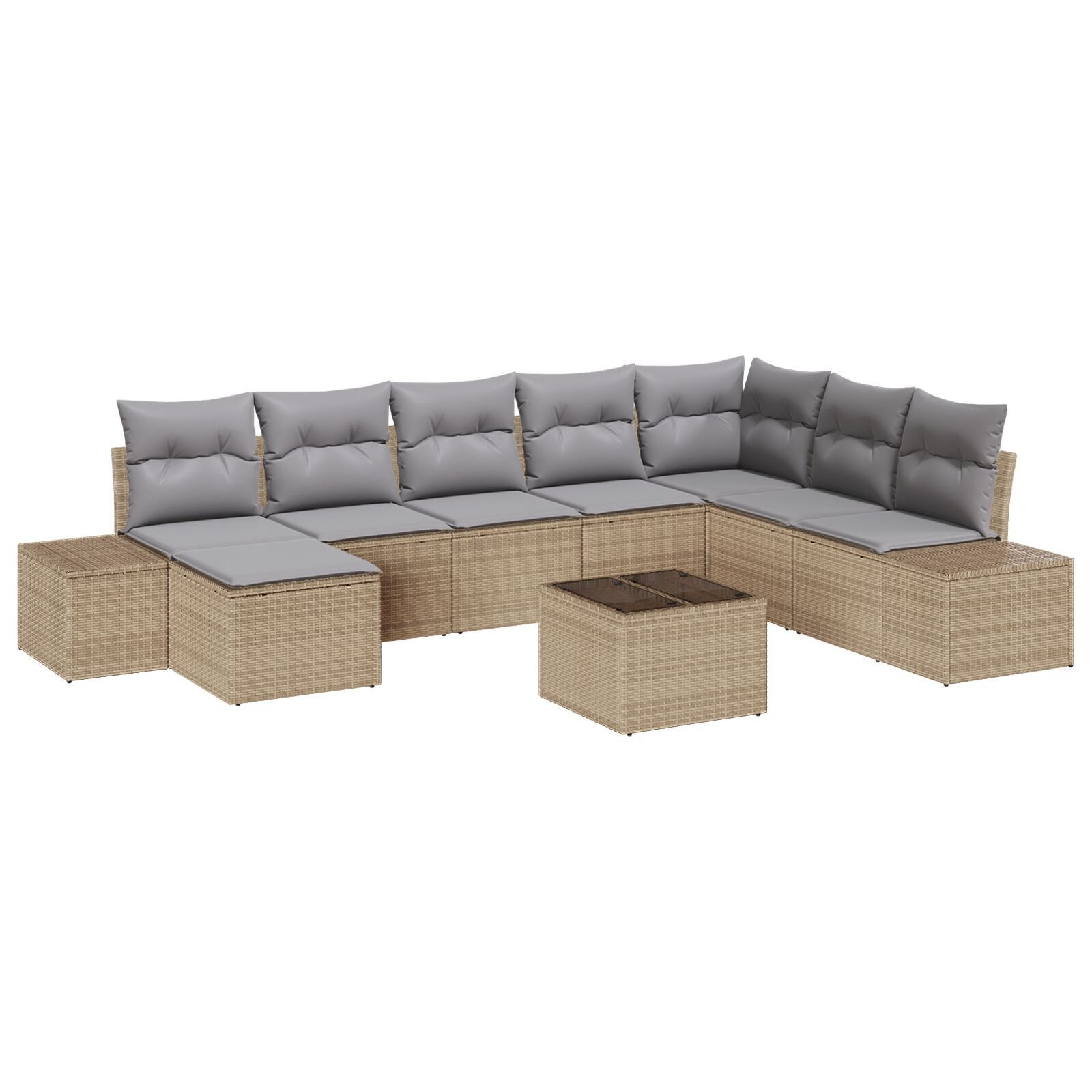 vidaXL Set de canapele pentru grădină cu pernă 9 pcs 319 x 209 x 85 cm