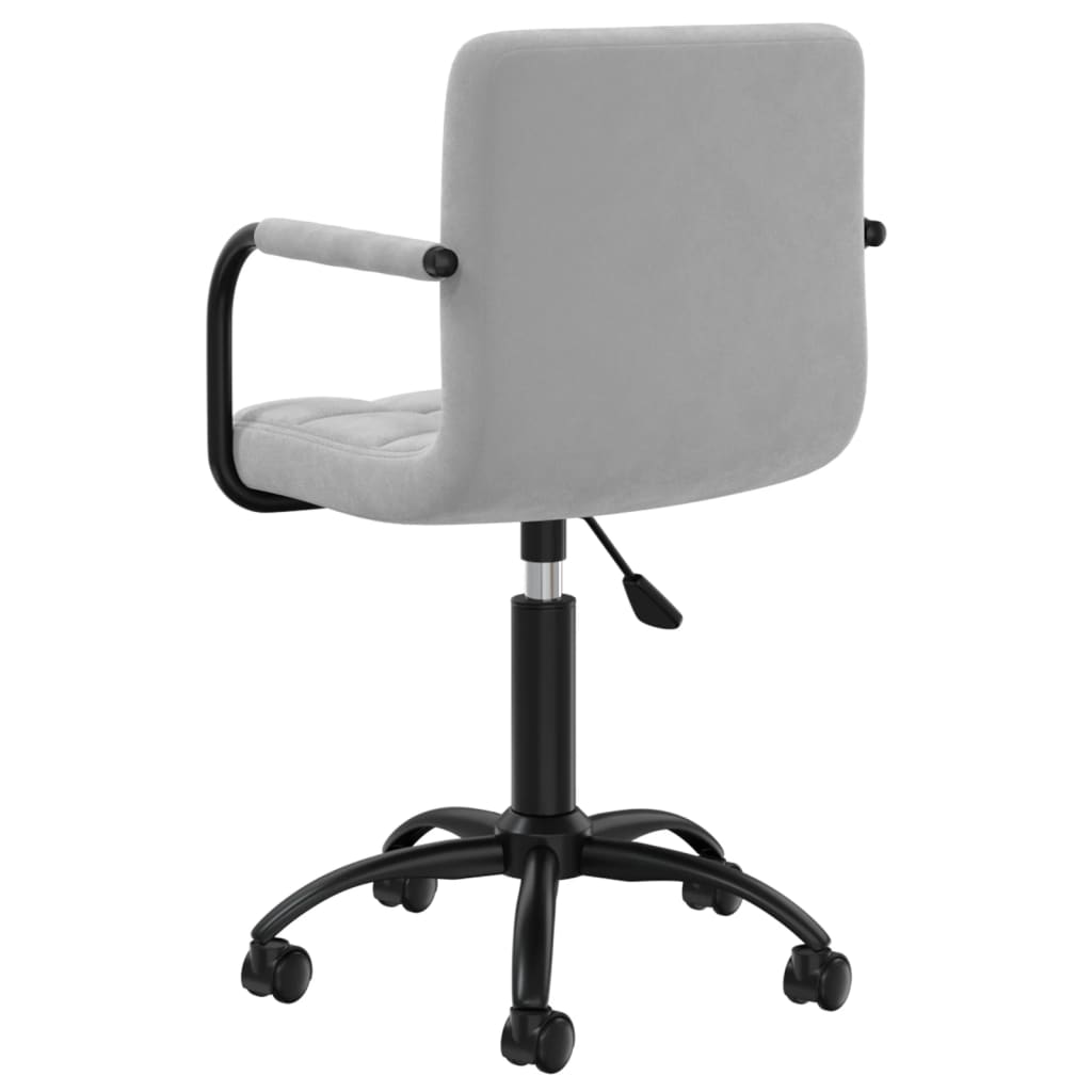vidaXL Scaune rotative de bucătărie, 2 buc., gri deschis, catifea
