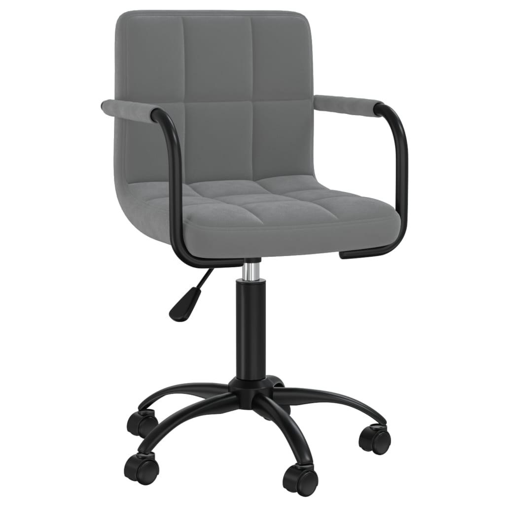 vidaXL Scaune de bucătărie pivotante, 2 buc, gri închis, catifea
