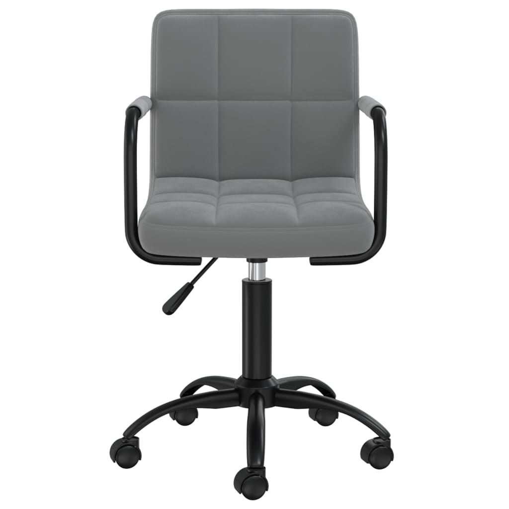 vidaXL Scaune de bucătărie pivotante, 2 buc, gri închis, catifea