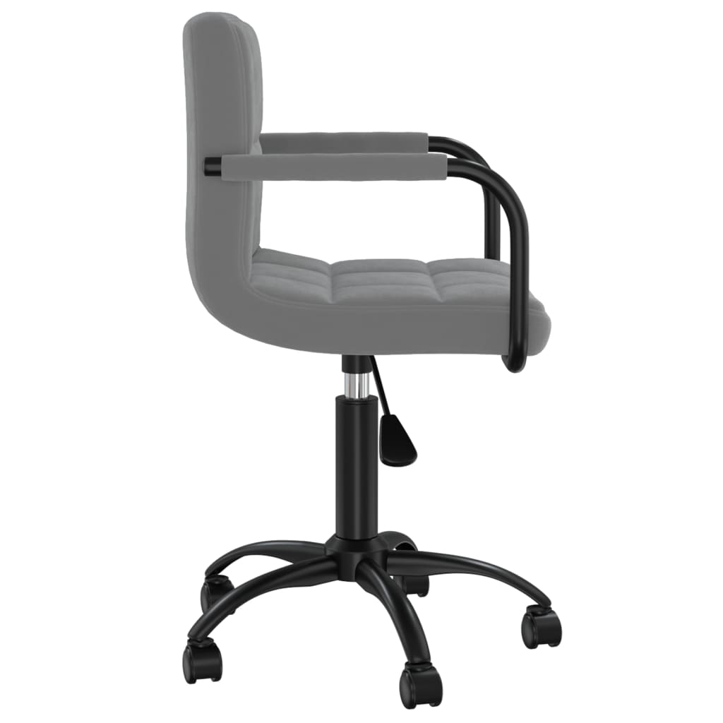vidaXL Scaune de bucătărie pivotante, 2 buc, gri închis, catifea