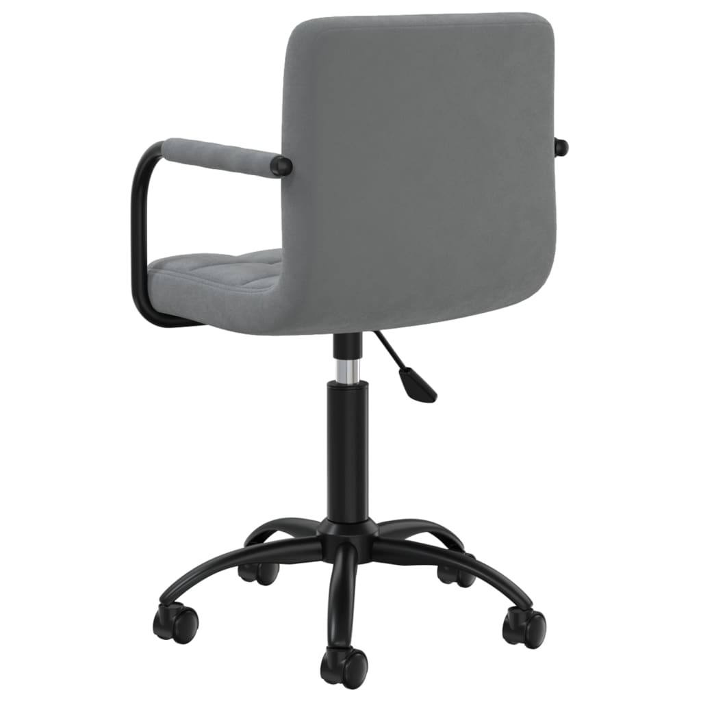 vidaXL Scaune de bucătărie pivotante, 2 buc, gri închis, catifea
