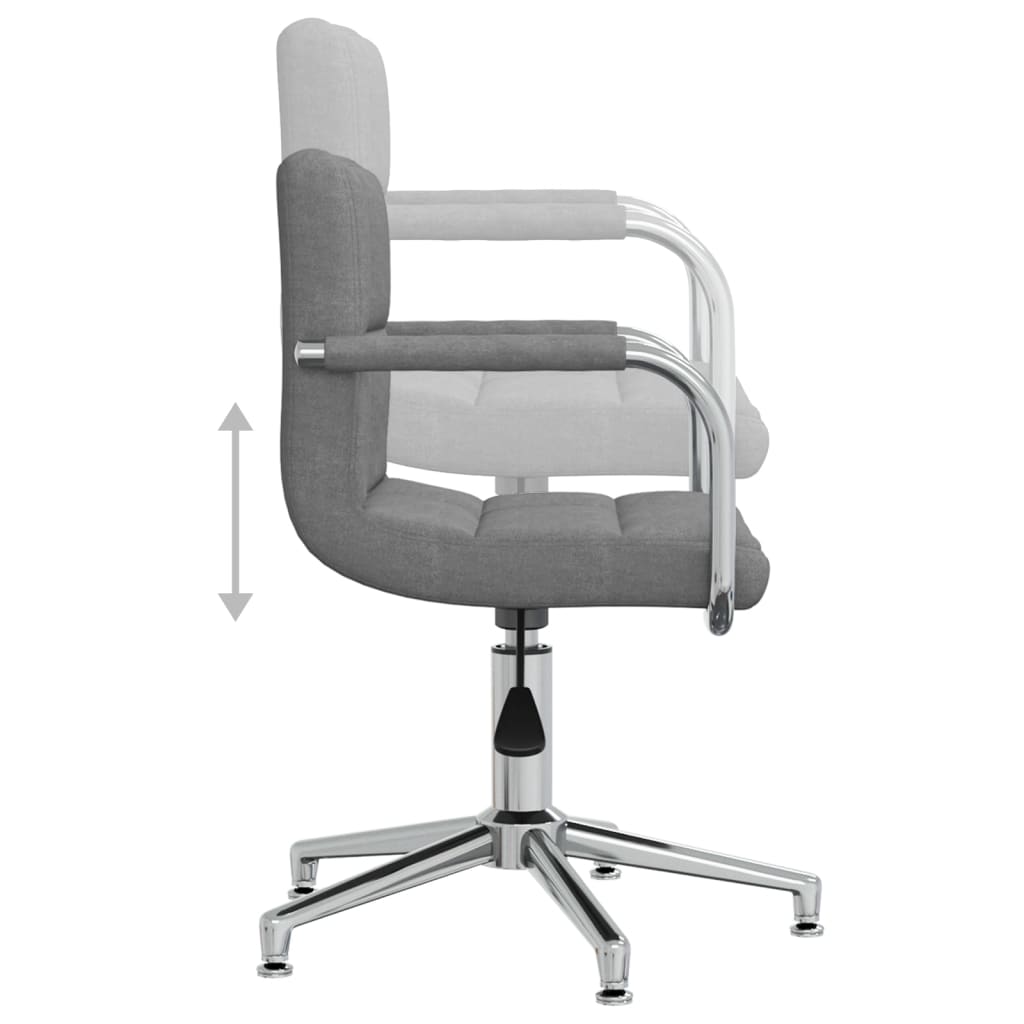 vidaXL Scaun de birou pivotant, gri deschis, material textil vidaXL Scaun de birou pivotant, gri deschis, material textil