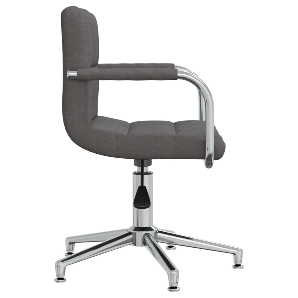 vidaXL Scaun de birou pivotant, gri închis, material textil vidaXL Scaun de birou pivotant, gri închis, material textil