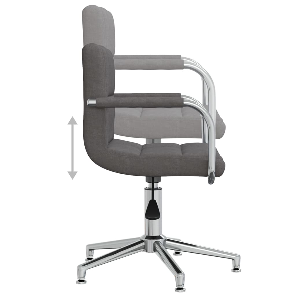 vidaXL Scaun de birou pivotant, gri închis, material textil vidaXL Scaun de birou pivotant, gri închis, material textil