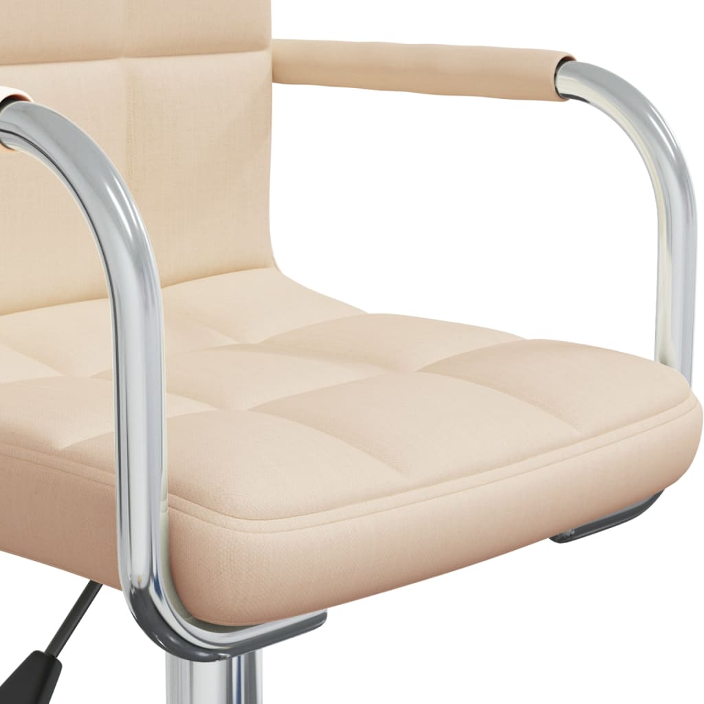 vidaXL Scaun de birou pivotant, crem, material textil vidaXL Scaun de birou pivotant, crem, material textil