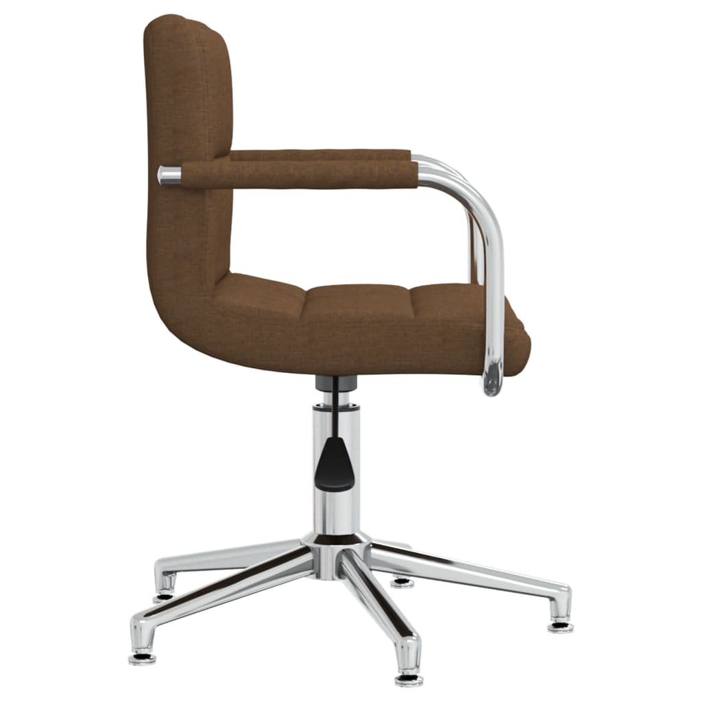 vidaXL Scaun de birou pivotant, maro, material textil vidaXL Scaun de birou pivotant, maro, material textil