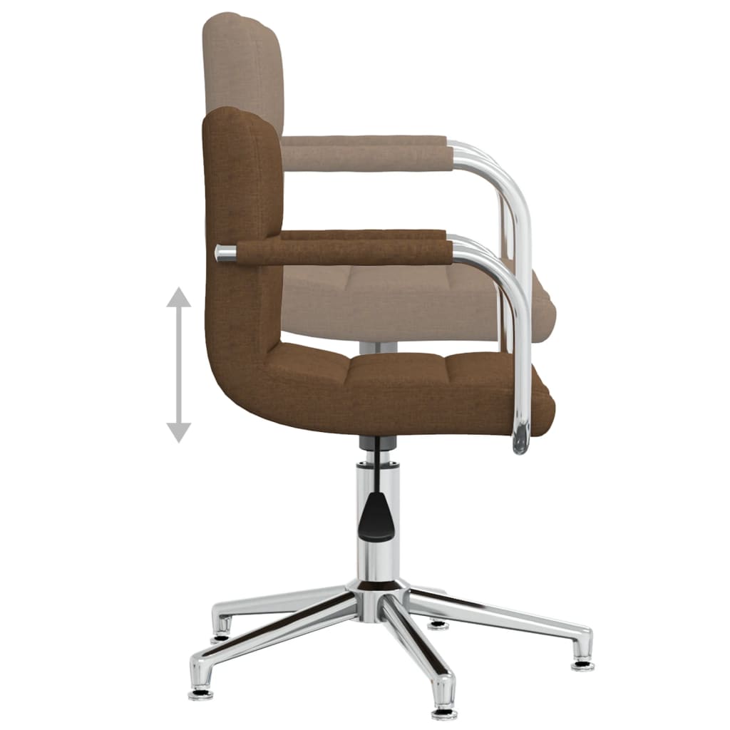 vidaXL Scaun de birou pivotant, maro, material textil vidaXL Scaun de birou pivotant, maro, material textil