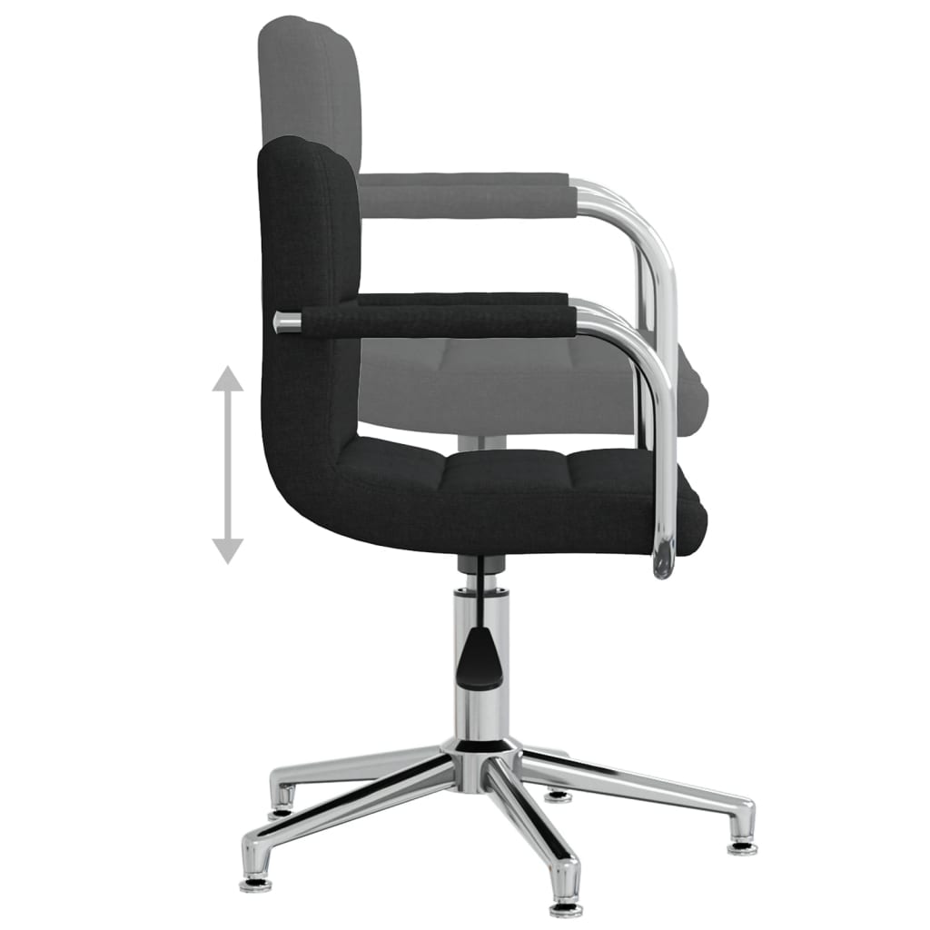 vidaXL Scaun de birou pivotant, negru, material textil vidaXL Scaun de birou pivotant, negru, material textil