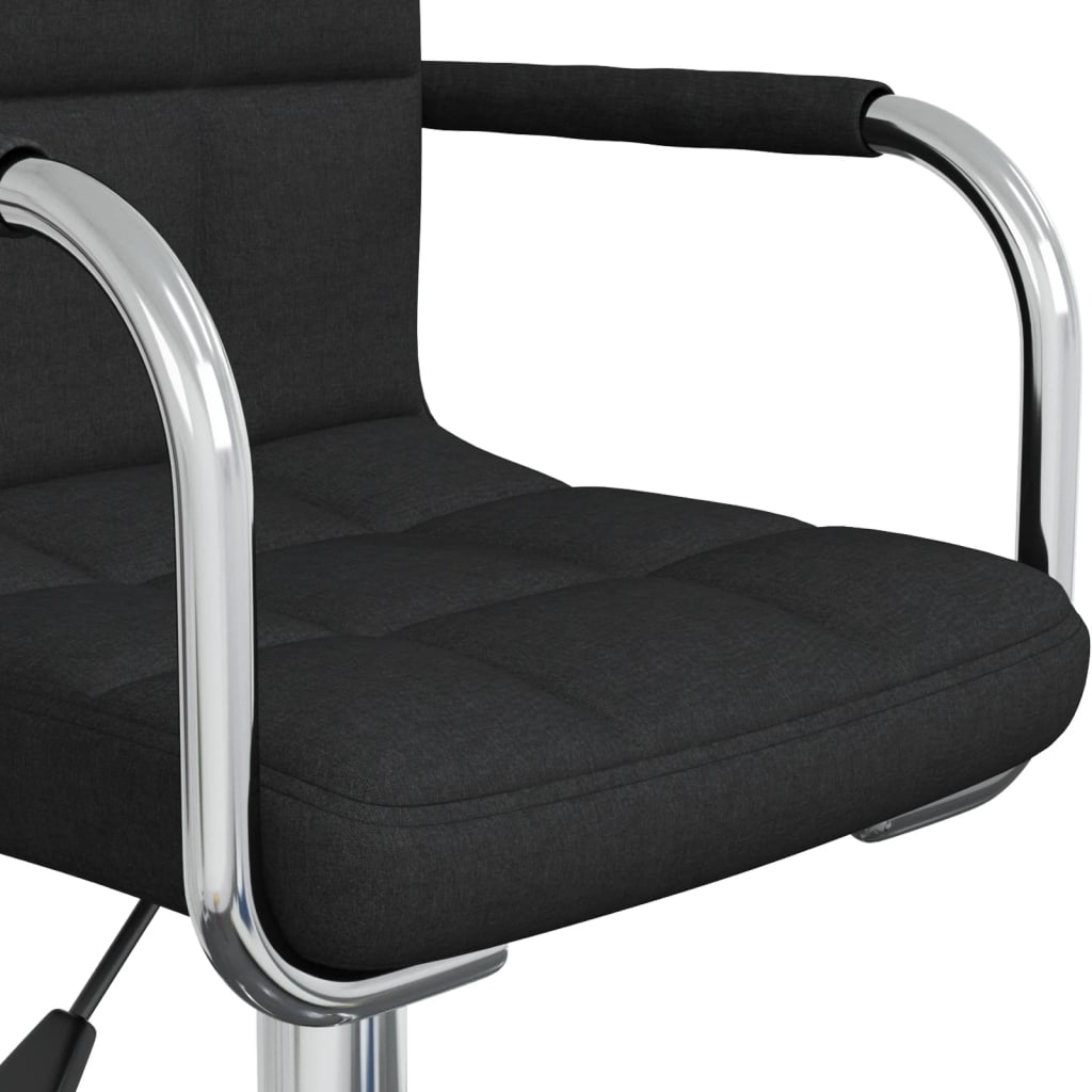 vidaXL Scaun de birou pivotant, negru, material textil vidaXL Scaun de birou pivotant, negru, material textil