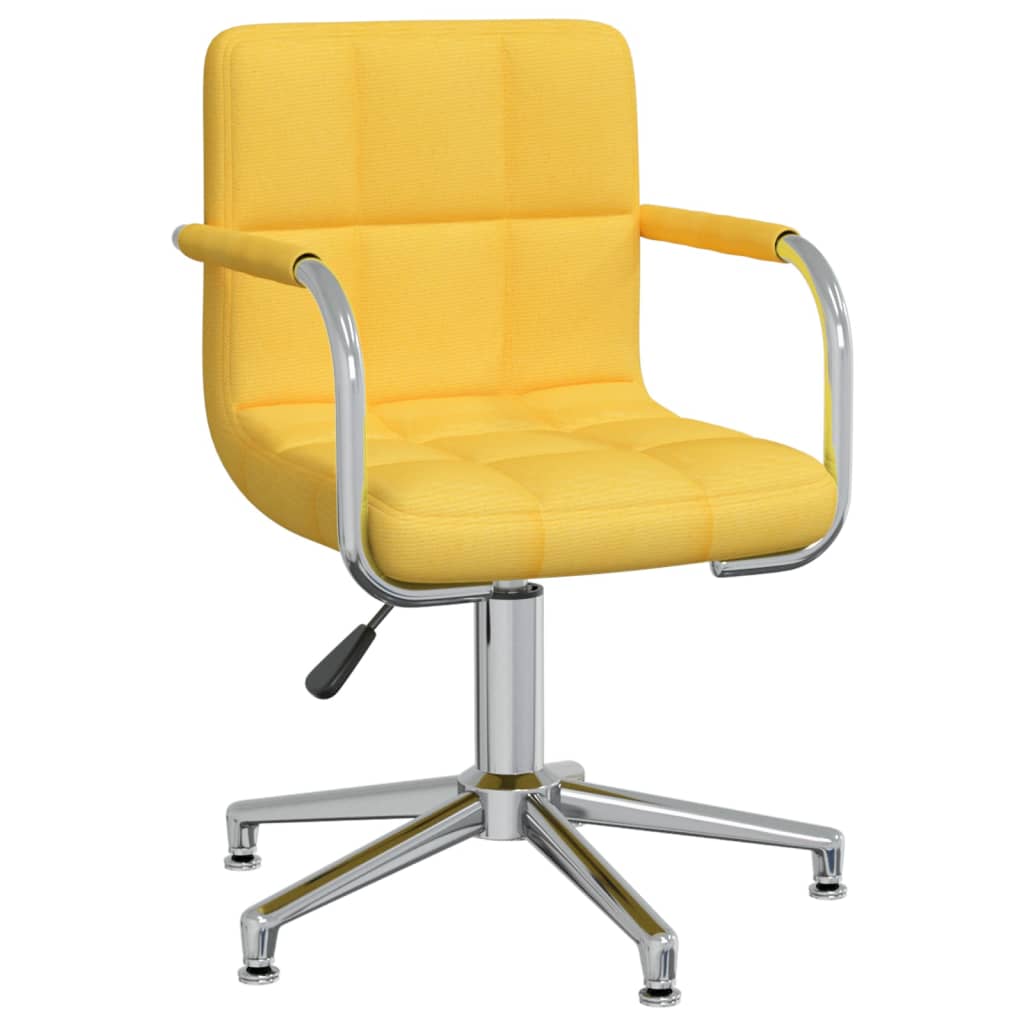 vidaXL Scaun de birou pivotant, galben muștar, material textil vidaXL Scaun de birou pivotant, galben muștar, material textil