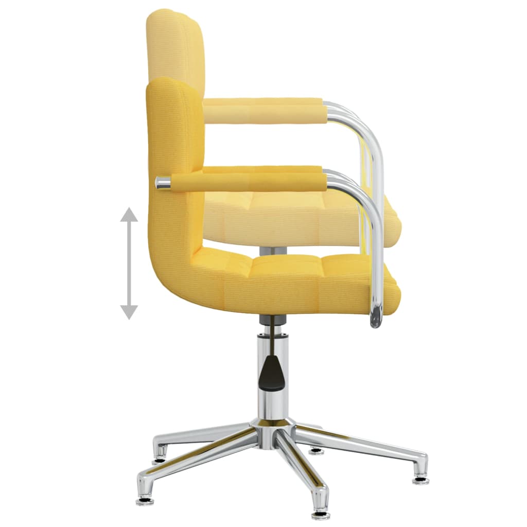 vidaXL Scaun de birou pivotant, galben muștar, material textil vidaXL Scaun de birou pivotant, galben muștar, material textil