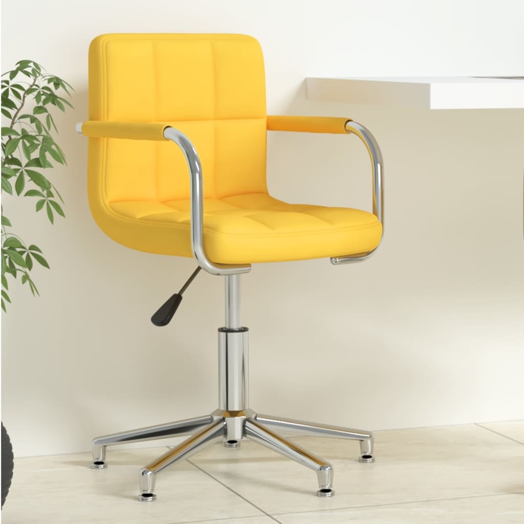vidaXL Scaun de birou pivotant, galben muștar, material textil vidaXL Scaun de birou pivotant, galben muștar, material textil
